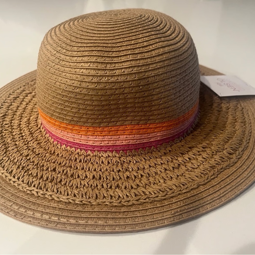 New Sigrid Olsen Boho Straw Summer Hat Sun Hat Foldable Easy Travel Boho